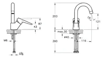 ARTEMA Solid S döner lavabo bataryası A42442