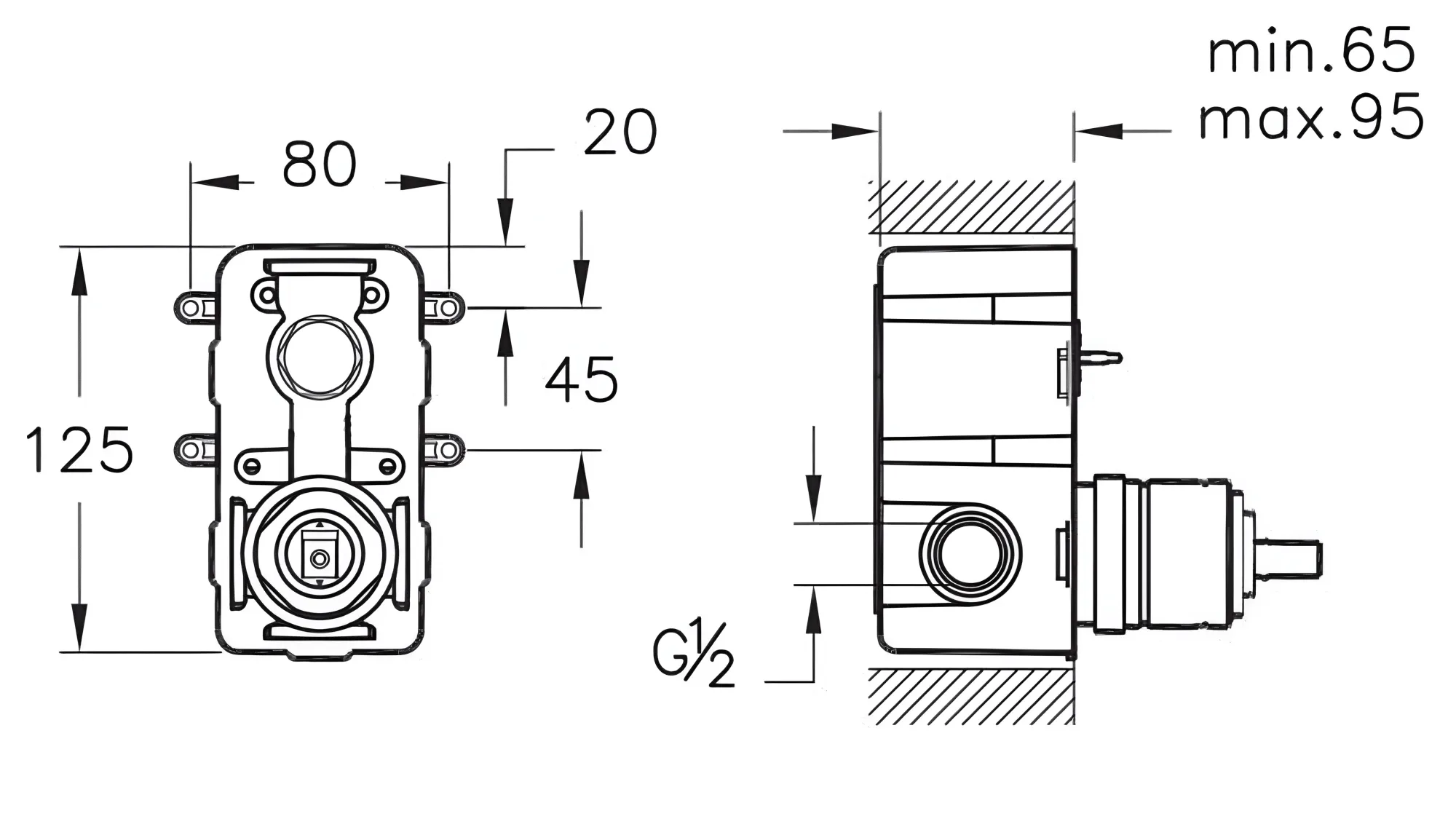 Artema Ankastre Banyo Bataryası Sıva Altı - A41949 Artema Ankastre Banyo Bataryası Sıva Altı - A41949