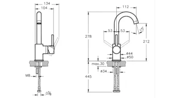 Artema Minimax S Lavabo Bataryası Döner Borulu - A41999
